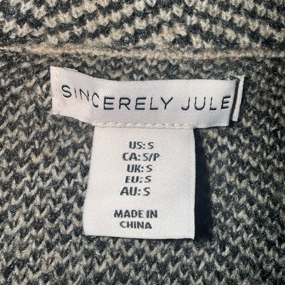 Sincerely Jules Black and White Herringbone Trench Coat - Picture 3 of 3